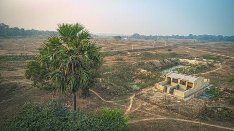 Scenic Aerial View of Indian Countryside and Farmlands